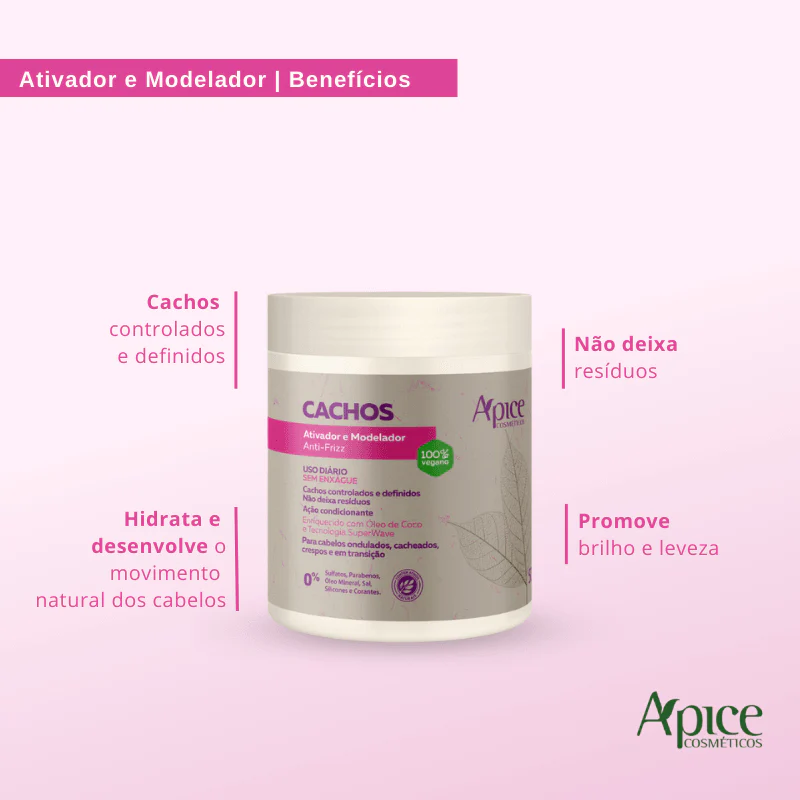 Kit Ativador e Modelador Cachos, Gelatina Ativadora Cachos e Perfume Crystal Romance (3 itens) - Image 5