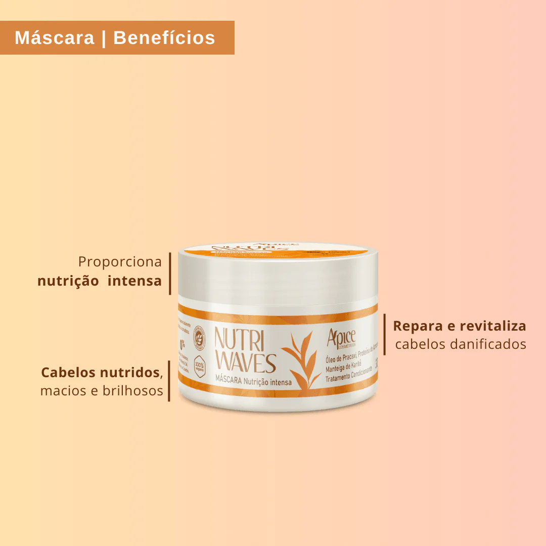 Kitão Onduladas Nutri Waves Completo - Shampoo, Condicionador, Creme de Pentear, Gelatina e Máscara (9 itens) - Image 4
